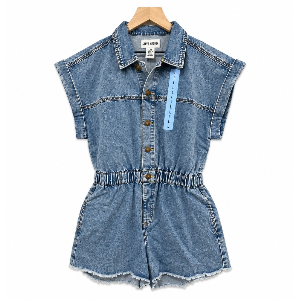 Steve Madden denim Romper Size M